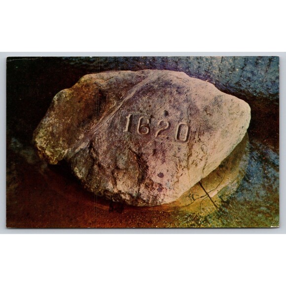 PostcardMassachusetts Plymouth Historic Plymouth Rock Pilgrim's Vintage c1950s - Picture 1 of 2
